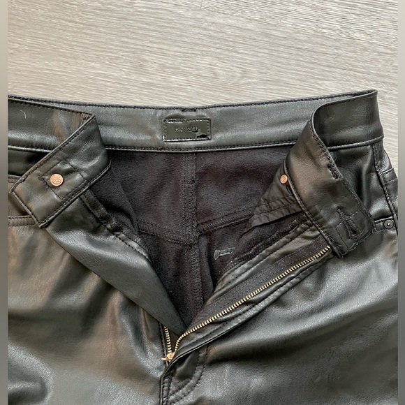 Mother Faux Leather High-Waisted Rider Ankle Women’s Size 27 Black Cropped Pants - Picture 11 of 16